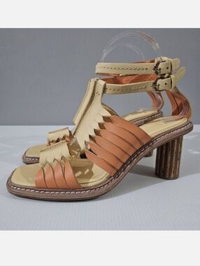 Ulla Johnson Madeira Colorblock Sandal EU 39.5 Sundew Leather Artisan Heel NEW